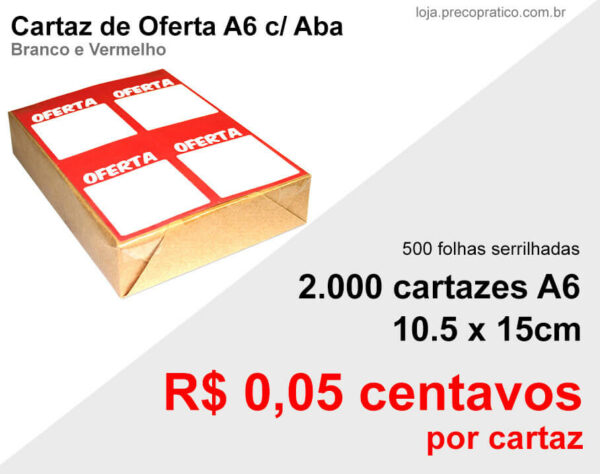 cartaz-de-oferta-A6-10.5x15cm-branco-vermelho-2000-unids-info